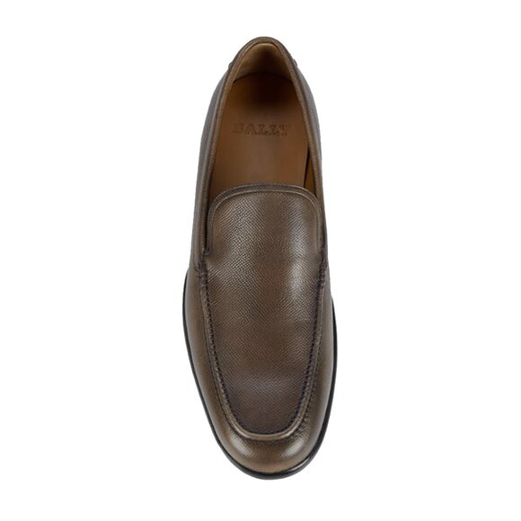 NEW $650 Bally Mils Loafers!  8  Coffee Brown Textured Leather Bally main image 4